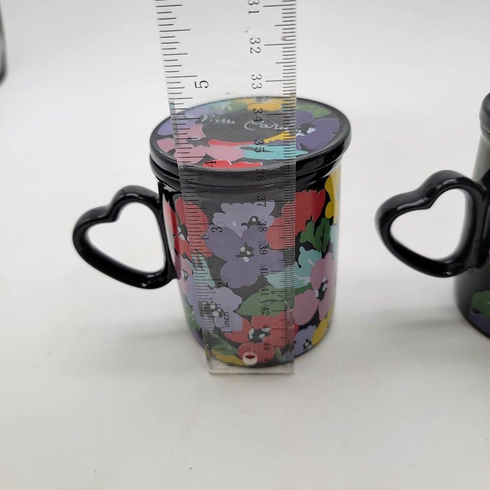 Pierre Cardin Floral Ceramic Mugs With Heart Handles & Lids - Picture 13 of 13